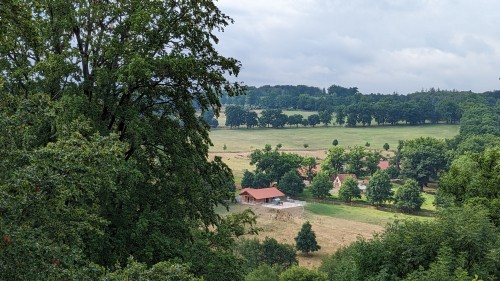 Blick von oben in die Landschaft